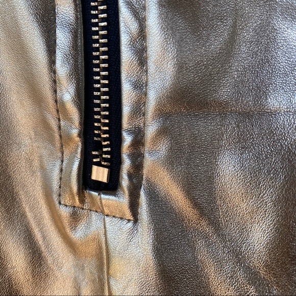 By the way Skylar Faux Leather Dress in Gold Metal - Picture 7 of 7